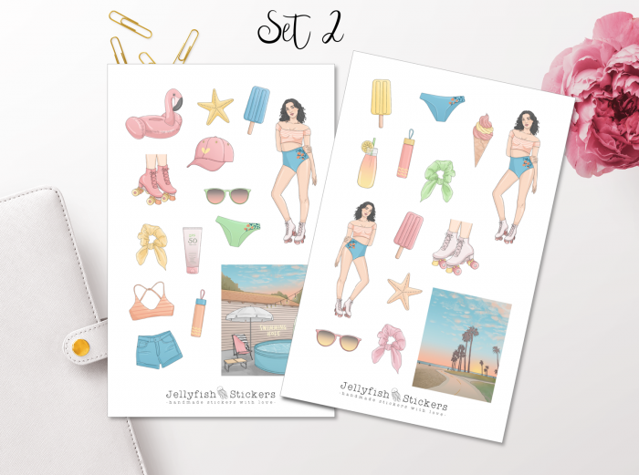 Mädchen Sommer Sticker Set